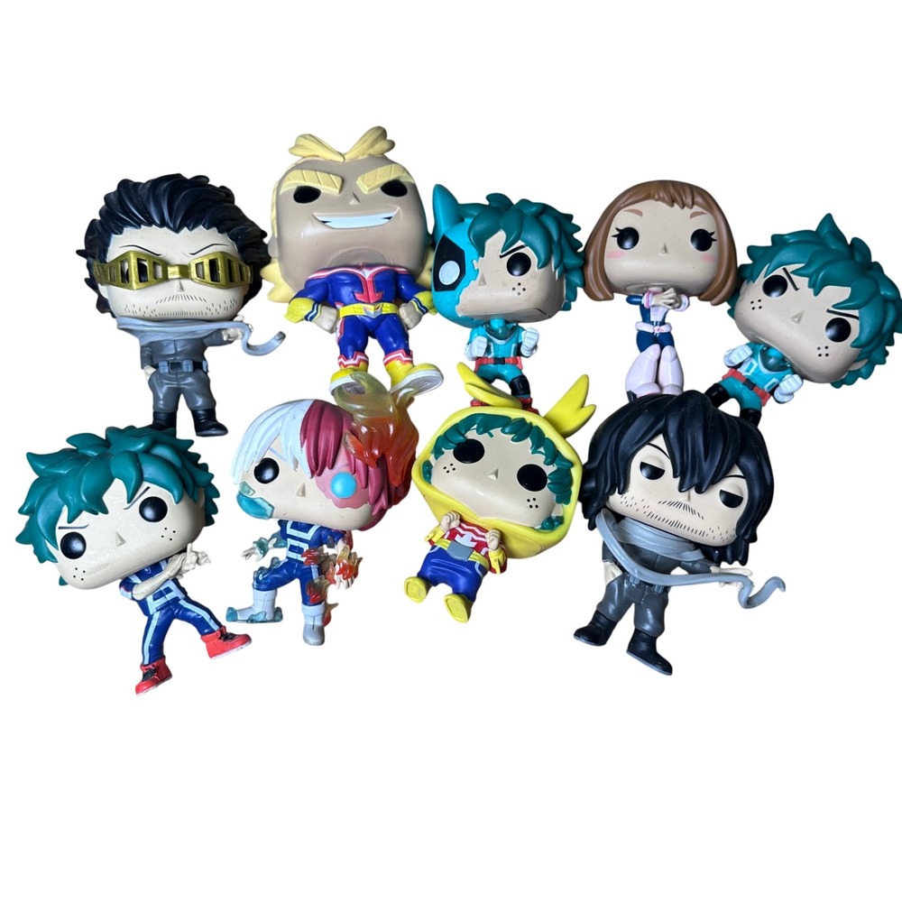 Funko Pop My Hero Academia Lot of 9 Deku All Might Todoroki Aizawa Figures